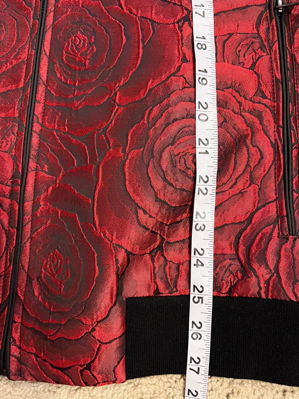 Artyzen Red Rose Woven Textured Jacquard Bomber Jacket Men’s Large - Picture 6 of 6